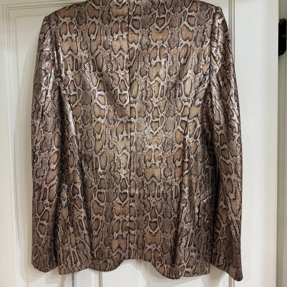 SALE NEW Fabulous Excellent L'Agence Sequin Animal Print Jacket sz 6 - Picture 3 of 6